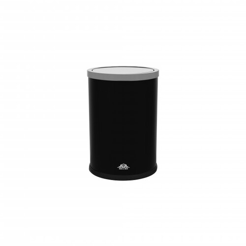 Round Bin with Swing Top Black 9L